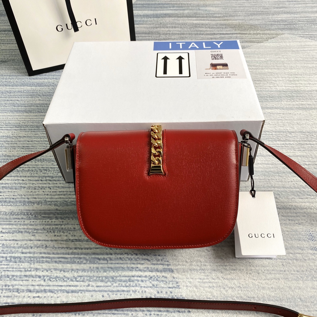 Gucci Sylvie 1969 Mini Shoulder Bag 615965 Red